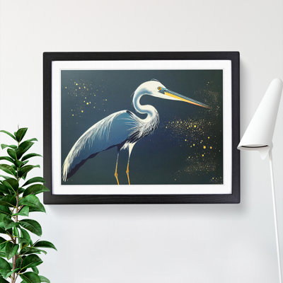 Heron Bird Splatter Vol.2 1 Piece Single Picture Frame Wall Art