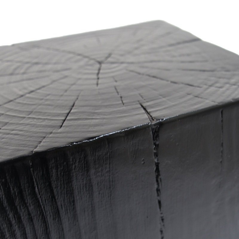 Black Wood-Look End Table, 28.16" Size, Indoor Outdoor Function, Modern Style Addition Shape, Dimension, Construction, Suitable For Large Living Spaces