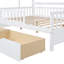Lit double pleine grandeur avec 2 tiroirs, lit pour enfant avec tablette de rangement