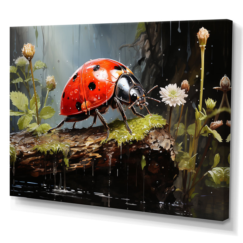 «Botanical Landybug Harmony II», reproduction sur toile, Toile tendue, H 16 po x l 32 po x P 1 po