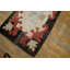Late 19th Century Antique Ivory American Vase Folk Art Pattern Hooked Rug