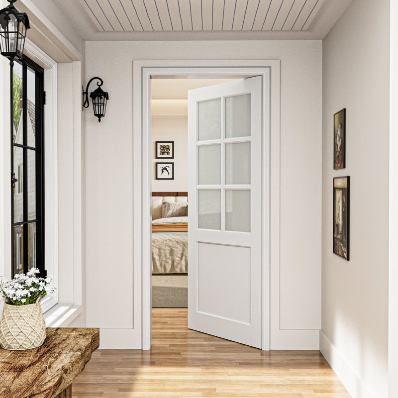 Porte standard en verre givré 6-Lite, 30 po x 80 po