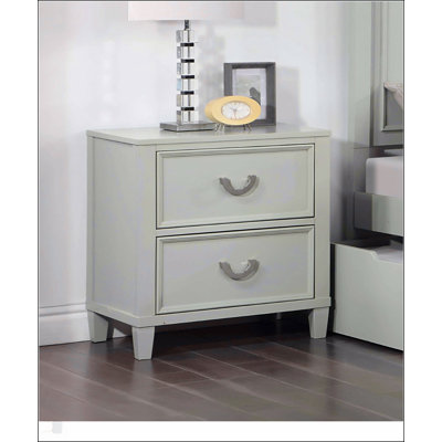 Transitional Solid Wood Nightstand With Dovetail Drawers And Chrome Pulls, Perfect For Modern And Classic Bedrooms.