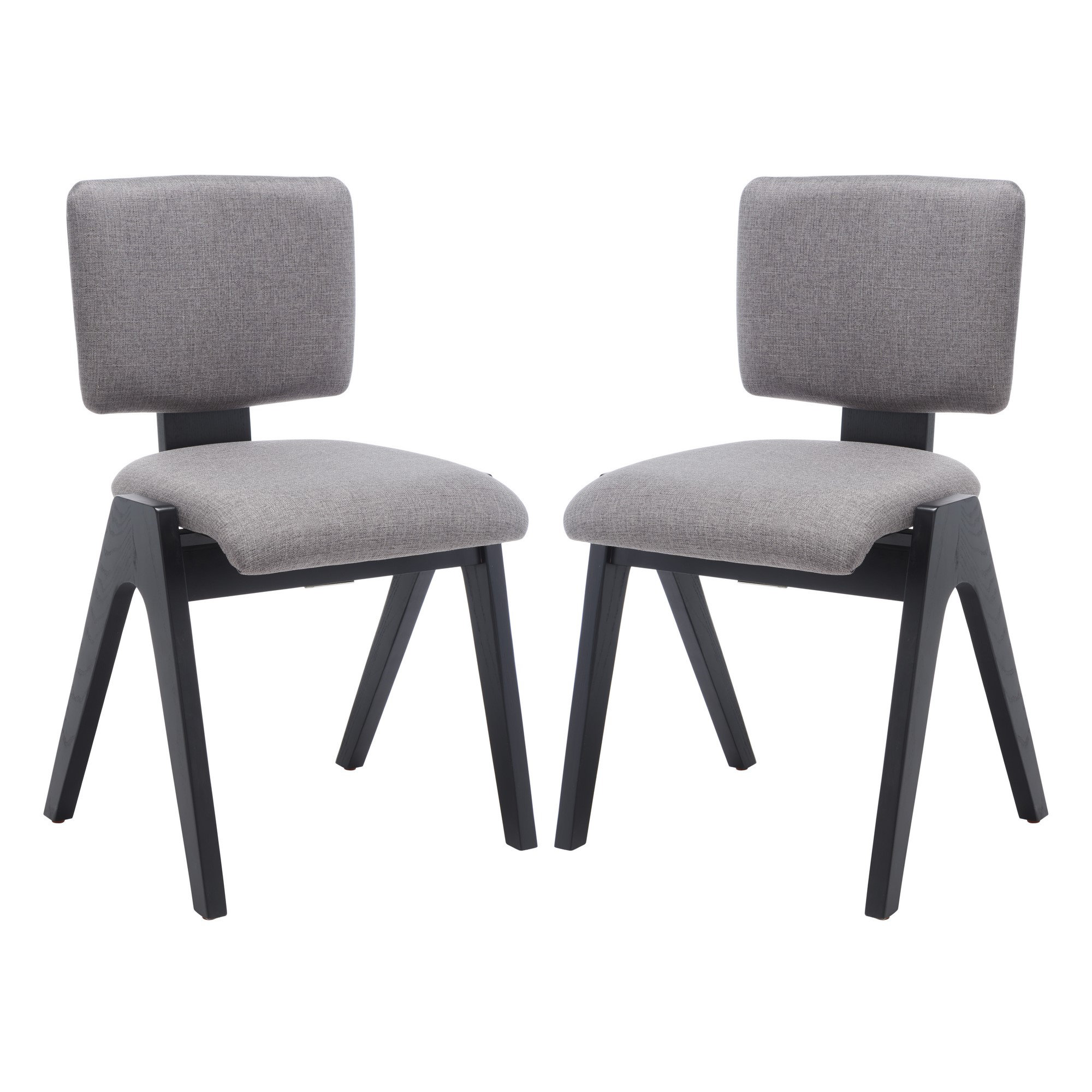 Ozzy Wood Dining Chair, Grey Linen