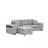 L-Shape Sectional Sofa with Storage Chaise and 2 Stools-1496205195