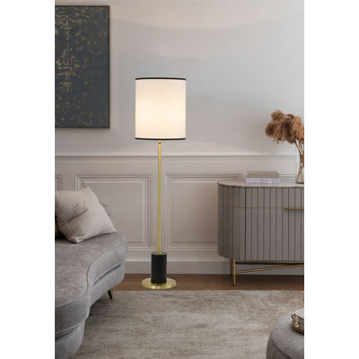 Lampe sur pied moderne en laiton 2 lumières 