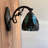 Seibel Tiffany Sconce Lamps Green Stained Glass Pull Chain Switch LED Blub Included 6"W*11"D*9"H-1215785811