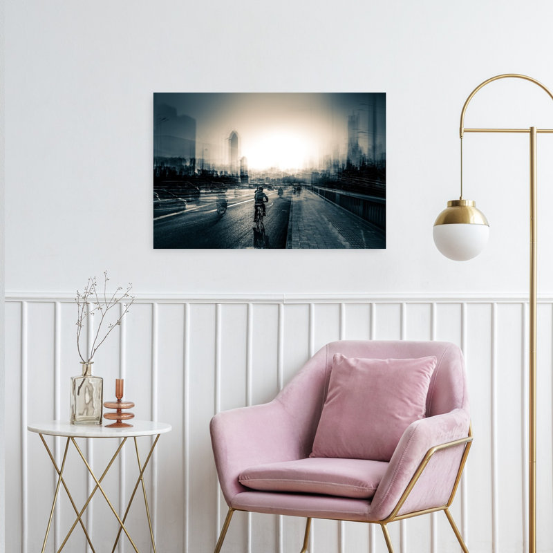 «Urban Ride Abstract Dramatic Modern City Landscape», reproduction d'art mural, H 24 po x l 36 po