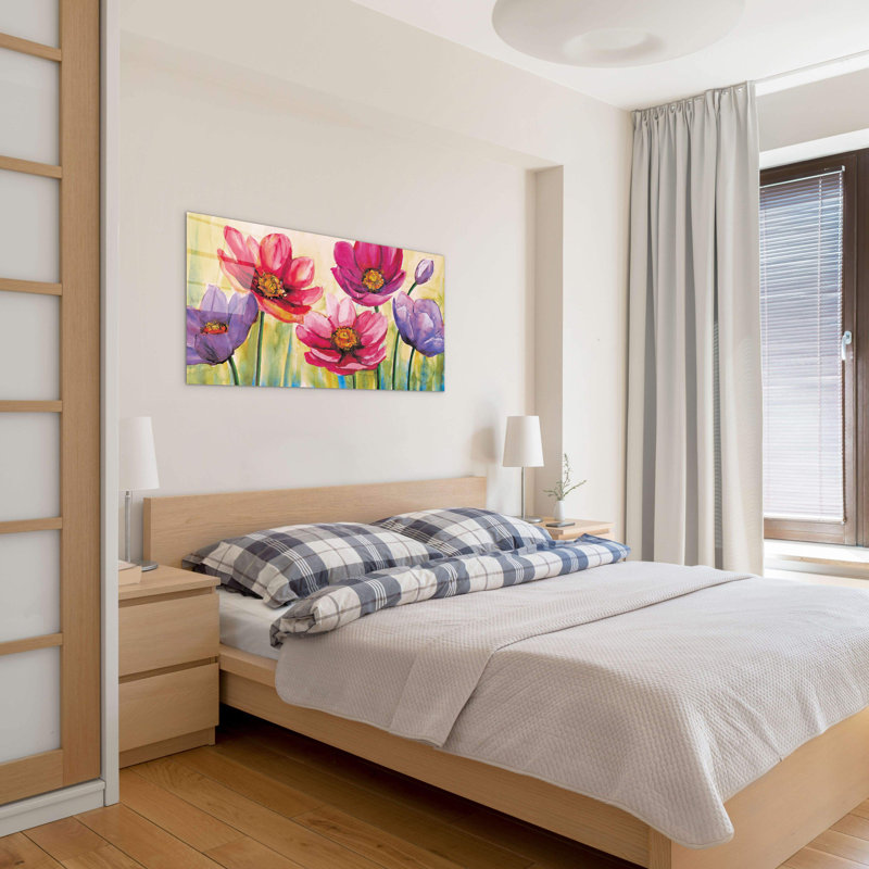 Anemones by Art Studio 50cm H x 100cm W High Quality Print on Frameless Panel, Lightweight, Ready to Hang, CrystalArt
