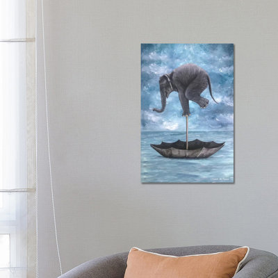 Elephant in Balance by Coco de Paris - 1 Piece Wrapped Canvas Wall Art