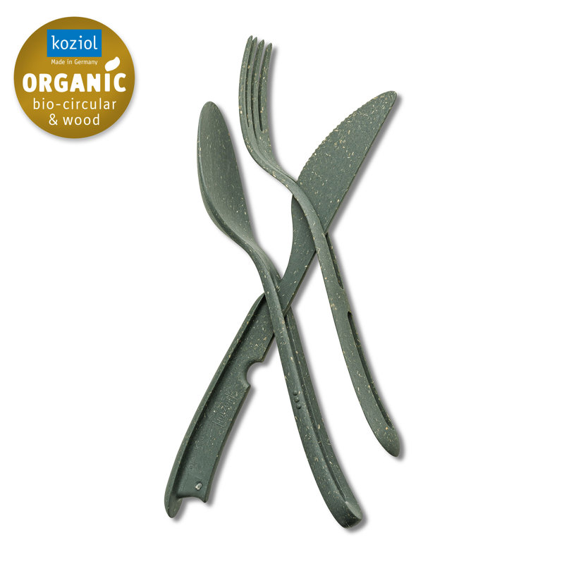 3 Piece Cutlery Set, Service for 1, Dark Green