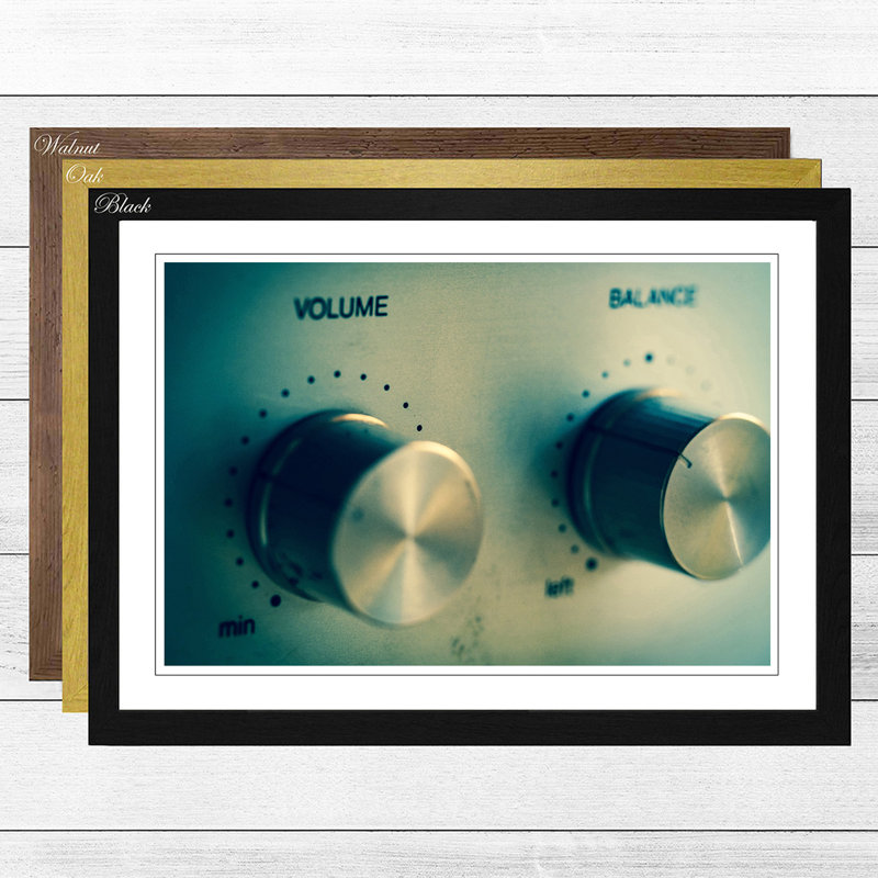 Hi Fi Dials Framed Photographic - Framed Print, Black