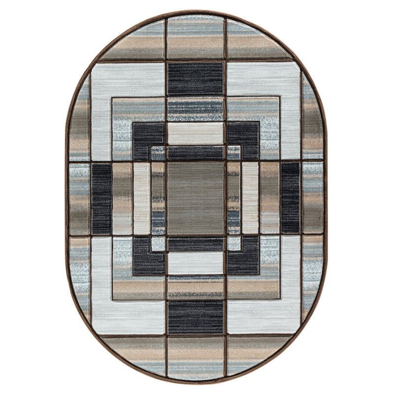 Adonia Geometric Indoor Rug, Oval 5'2" x 7'5"