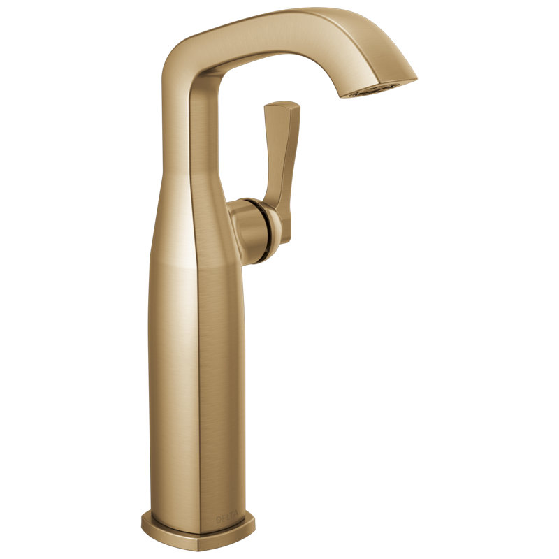 Single Handle Vessel Bathroom Faucet, Lumicoat  Champagne Bronze