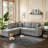 L Shape Couch,Sleeper Sofa Bed,Pull Out Sofa With Storage Ottoman And Two Pillows-293606341