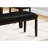 Black Upholstered 48" Bench With Robust Brown Solid Wood Frame - For Various Room Settings Rectangular Base And Leather-like Padding Interior Design
