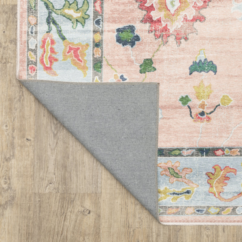 Tapis à poils plats lavables Kugler Vintage, Rectangle 5 pi x 7 pi