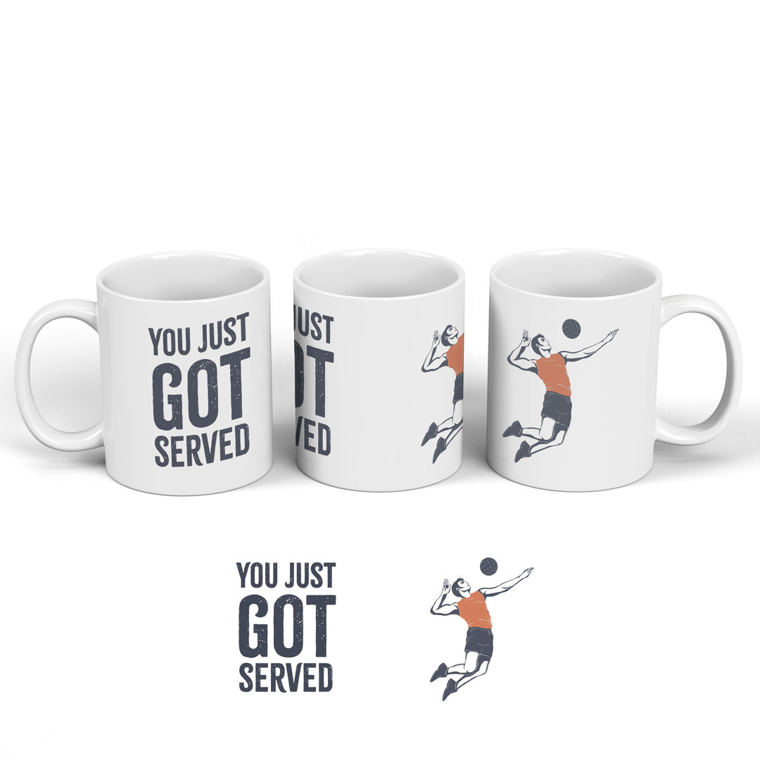 Volleyball Got Served Humorous Hobby Typography Ceramic Classic Mug - Image 2
