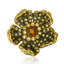 FLORAL KNOB; LT. COLORADO, LT. SMOKE & SMOKE CRYSTAL MUSEUM GOLD FINISH