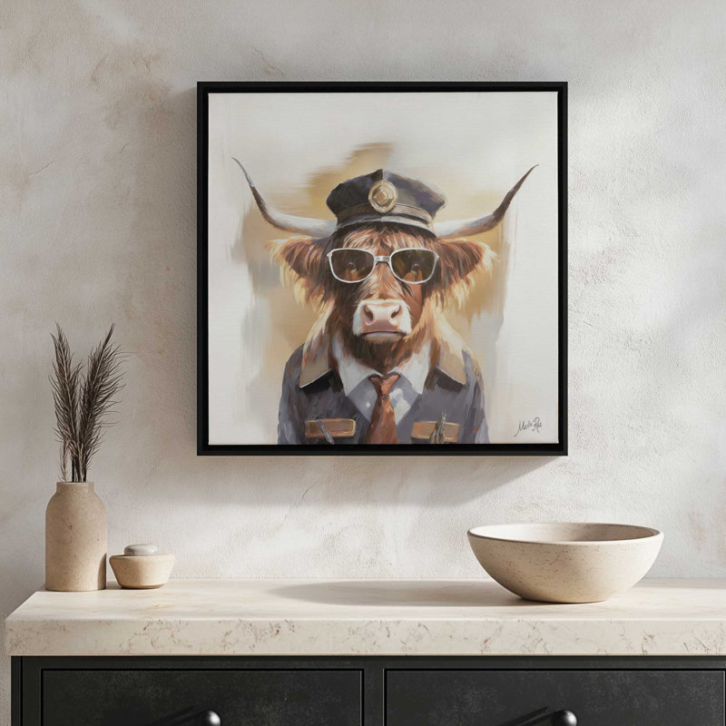 Highland Security by Marla Rae Art Print, Toile avec cadre, L 20 po x H 20 po, Blanc