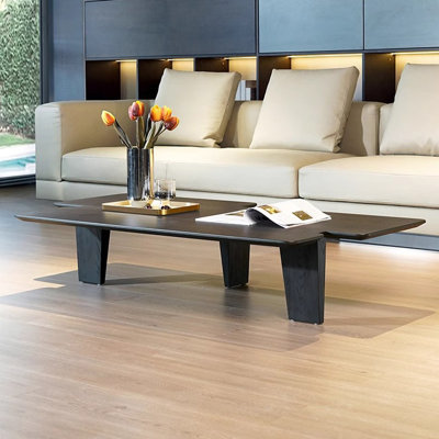 Table basse de forme irrégulière en bois manufacturé gris foncé