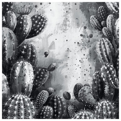Black White Cactus Illustration Bedding Cactus Bedspread Botanical