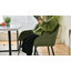 Modern Fabric Upholstered Armchair Dining Chairs with Arm & Curved Back-691221127