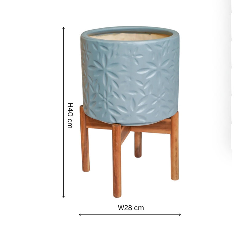 Aspen Flower Planter, Large, Blue