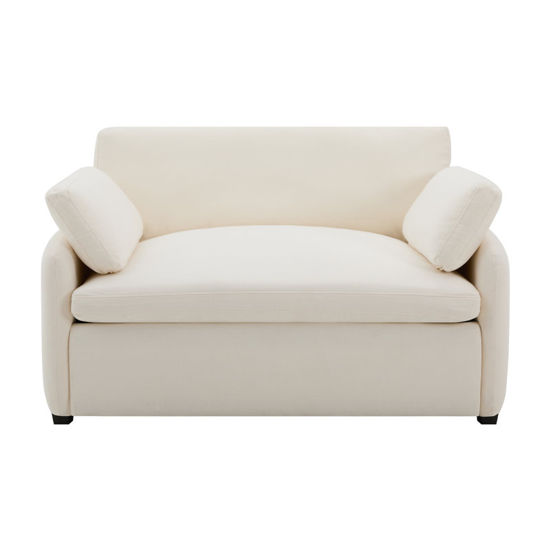 Fauteuil surdimensionné en chenille, Crème, crème