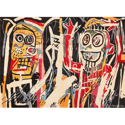 Tapis artistique moderne d'inspiration Jean Michel Basquiat