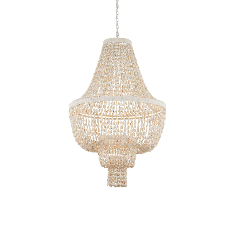 Cybele 2 - Light Shell/Capiz/Wrought Iron LED Chandelier