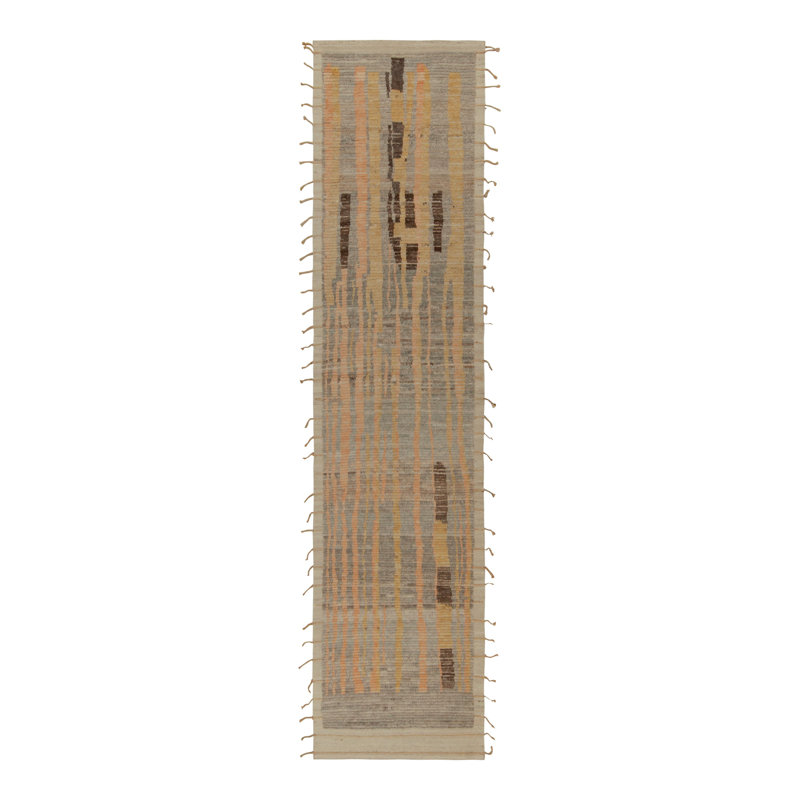 Moroccan Hand Knotted Wool Area Rug, Runner 3' x 8'