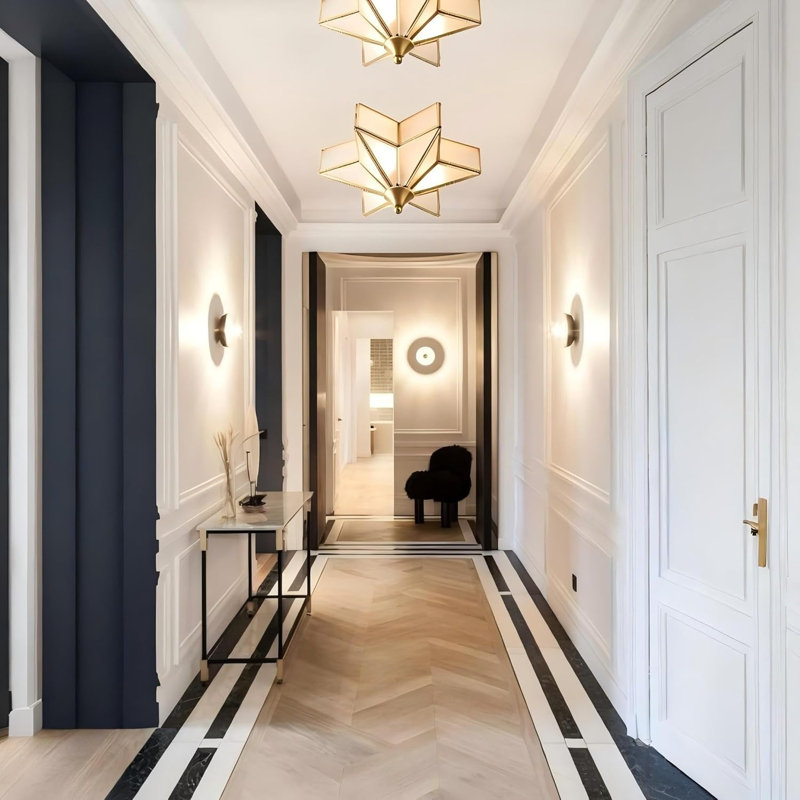 Flat Ceiling Star Light Fixture, Gold