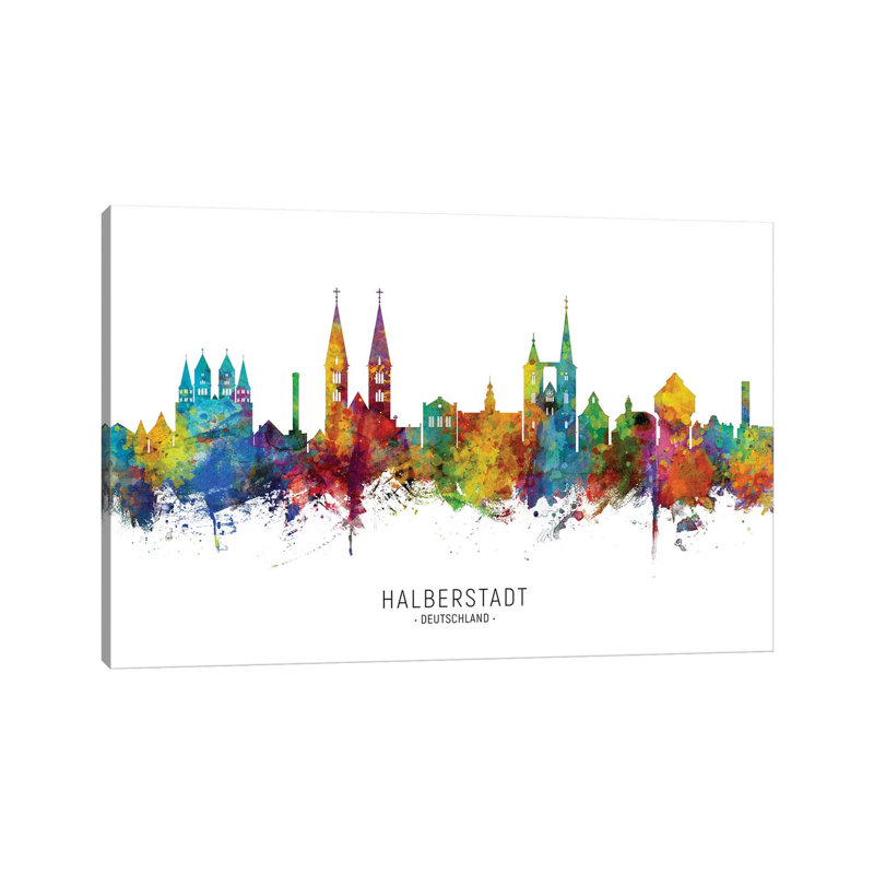 Halberstadt Skyline by Michael Tompsett - Wrapped Canvas Painting, 20.32 cm H x 30.48 cm W