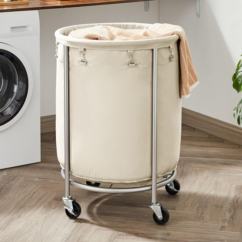Laundry Hamper, Beige, 31.89" H x 23.62" W x 23.62" D