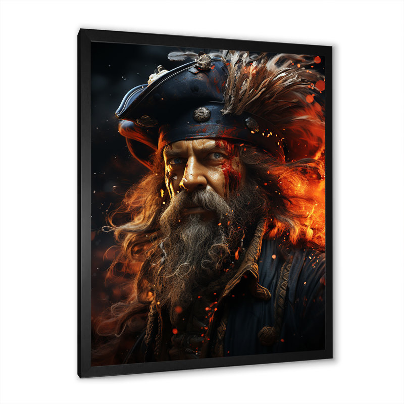 «Pirates Corsairs Fery Courage I» sur toile, Cadre photo noir, H 20 po x l 12 po x P 1 po