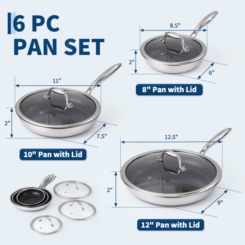 6 - Piece Stainless Steel Cookware Set