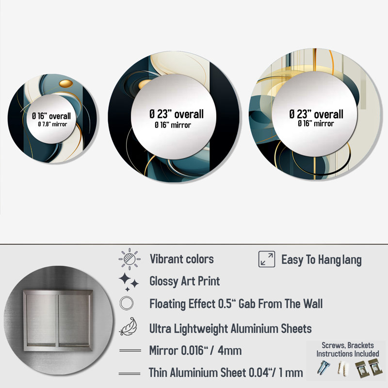 Miroir mural en aluminium