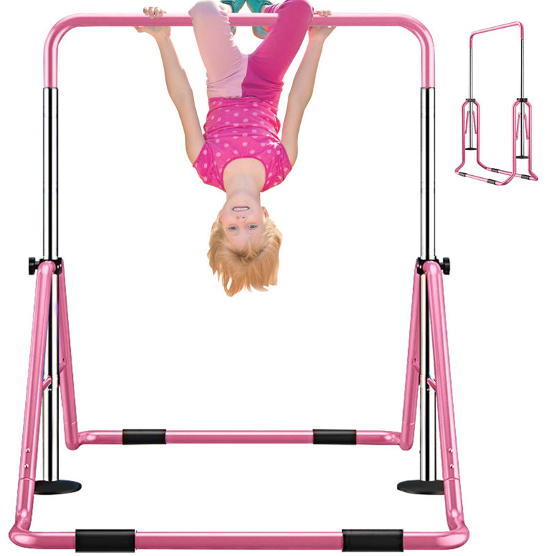 Barres de gymnastique extensibles, barres horizontales de gymnastique à hauteur réglable, bleu, Rose