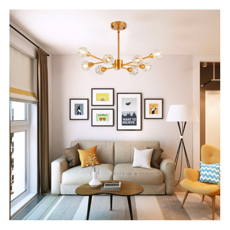 1 - Light Chandelier, Gold