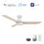 Ventilateur de plafond intelligent 52 po avec télécommande Jaaron, ensemble d'éclairage inclus, fonctionne avec l'assistant Google et Amazon Alexa, raccourci Siri.-1279182913-1279182919