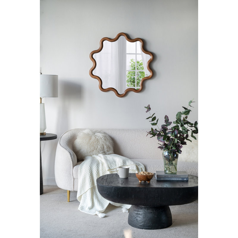 Miroir d'appoint 31 "x 30" en bois avec cadre unique