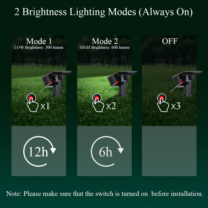 2-Pack Solar Powered Pathway Lights Dusk to Dawn 2 Modes, Warn White