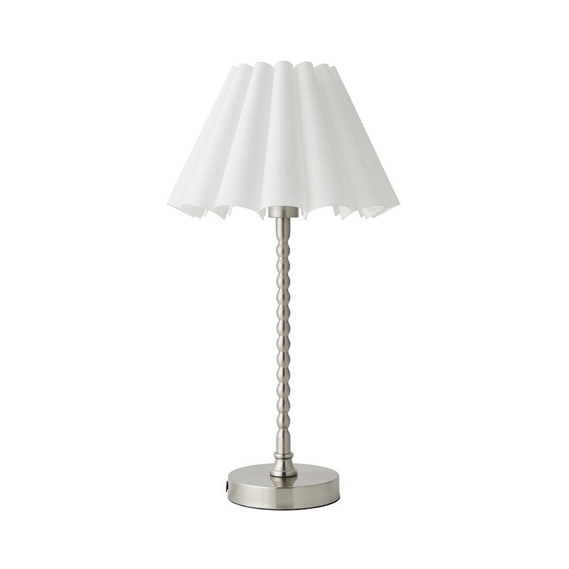 Cifuentes Metal Table Lamp, Silver, White, No