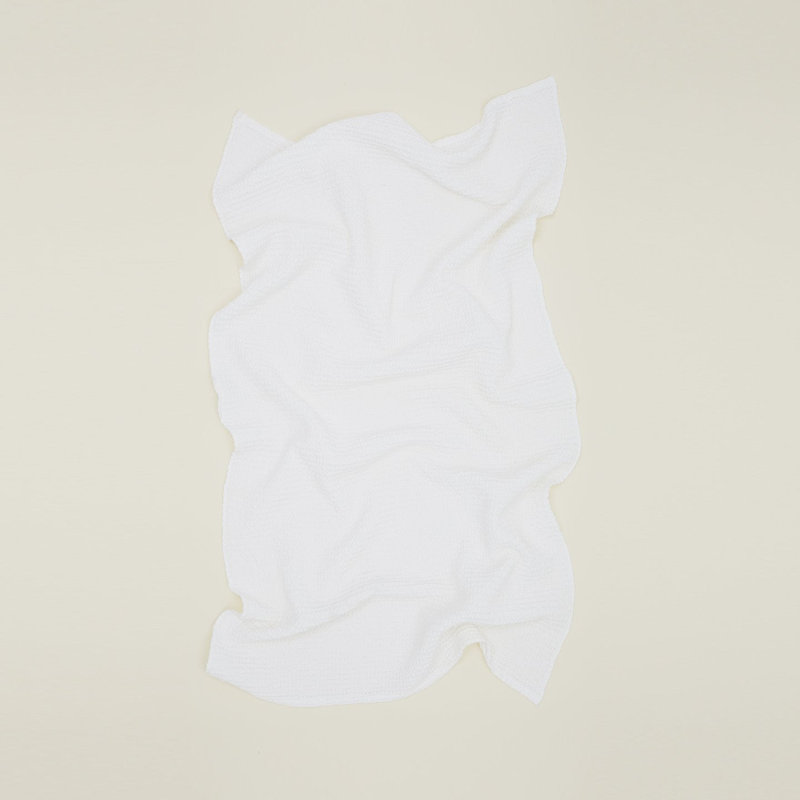 Débarbouillette simple en coton, Blanc, Serviette de bain - 1 paquet