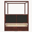 Lit plateforme à baldaquin Queen avec tête de lit rembourrée, couleur espresso-1034050279-1034050280