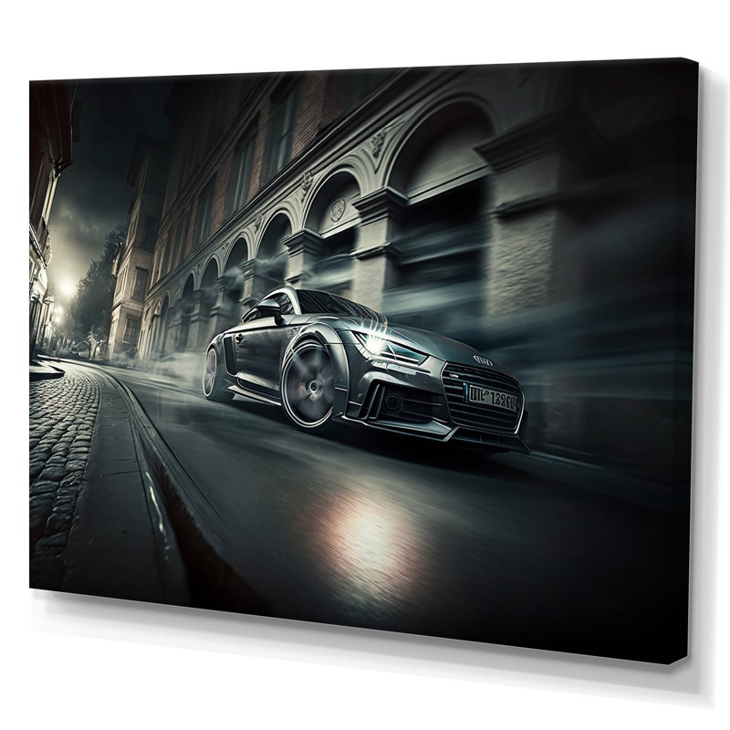 Reproduction d'art sur toile Futuristic Silver, H 16 po x l 32 po x P 1 po, Toile tendue