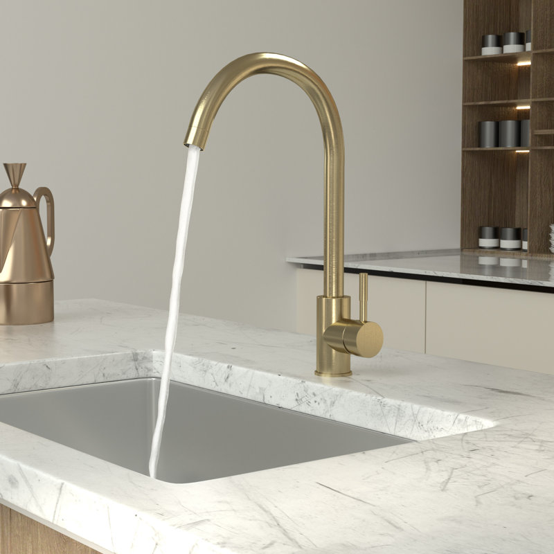 Logmey Kitchen Faucet, Brushed Gold