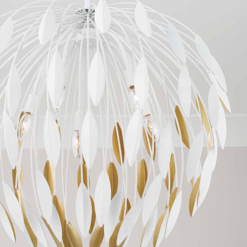 Luminaire suspendu 5 lumières, Blanc