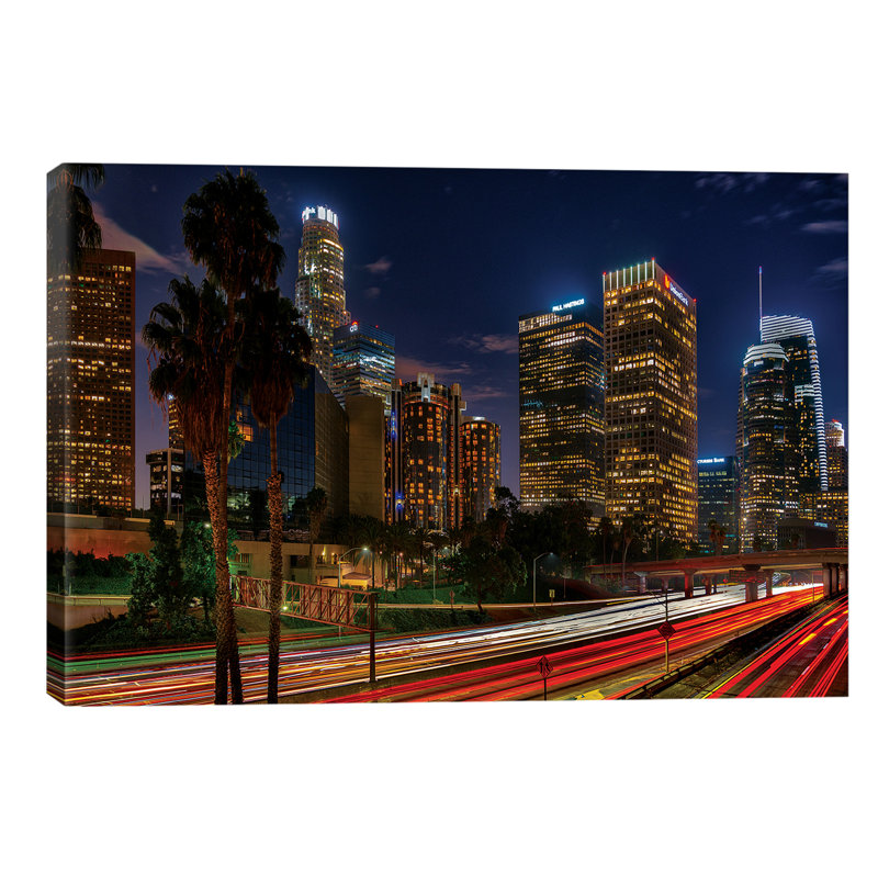LA Down Town by Marco Carmassi - No Frame Print on Canvas, 152.5 cm H x 101.5 cm W
